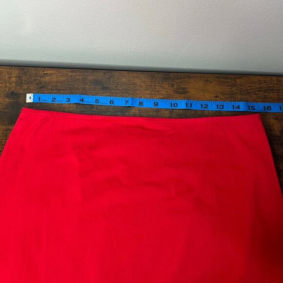 NWT Maeve Anthropologie Bow Midi Pencil Skirt Red Size 12 Side Slit Stretch - Picture 12 of 14